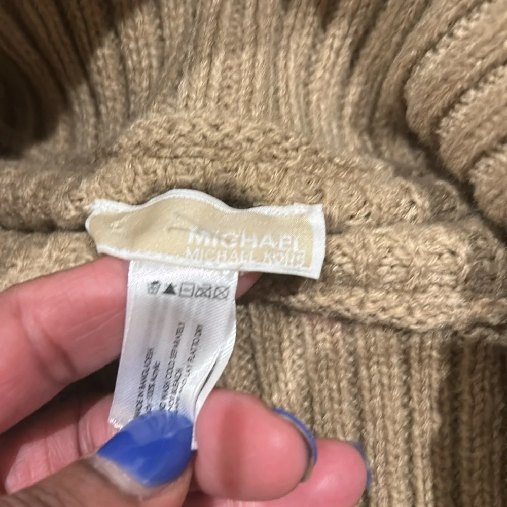 Tan Michael Kors Knit Sweater Poncho